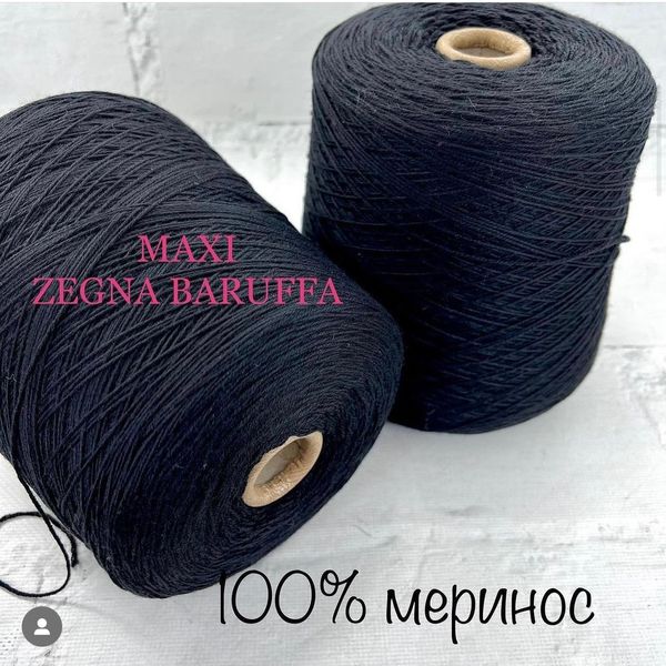 Чорний Меринос Zegna Baruffa, MAXI MAXI фото